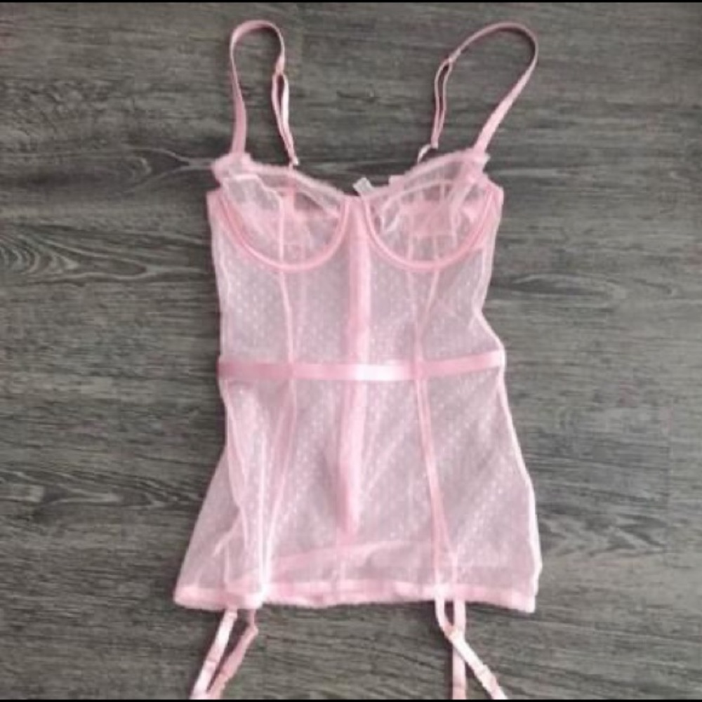 Pink lace Victoria’s Secret suit